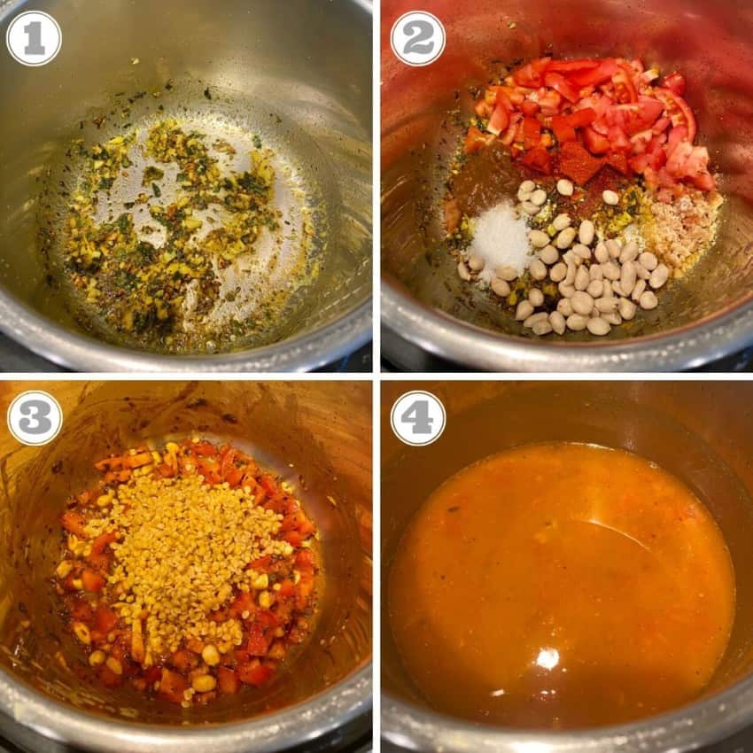 steps showing how to make dal dhokli 