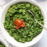 Palak Khichdi served with pickle