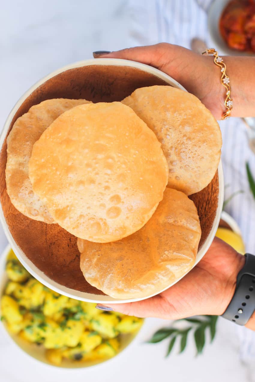 Puri served on a plate