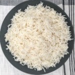 Basmati rice in a black bowl