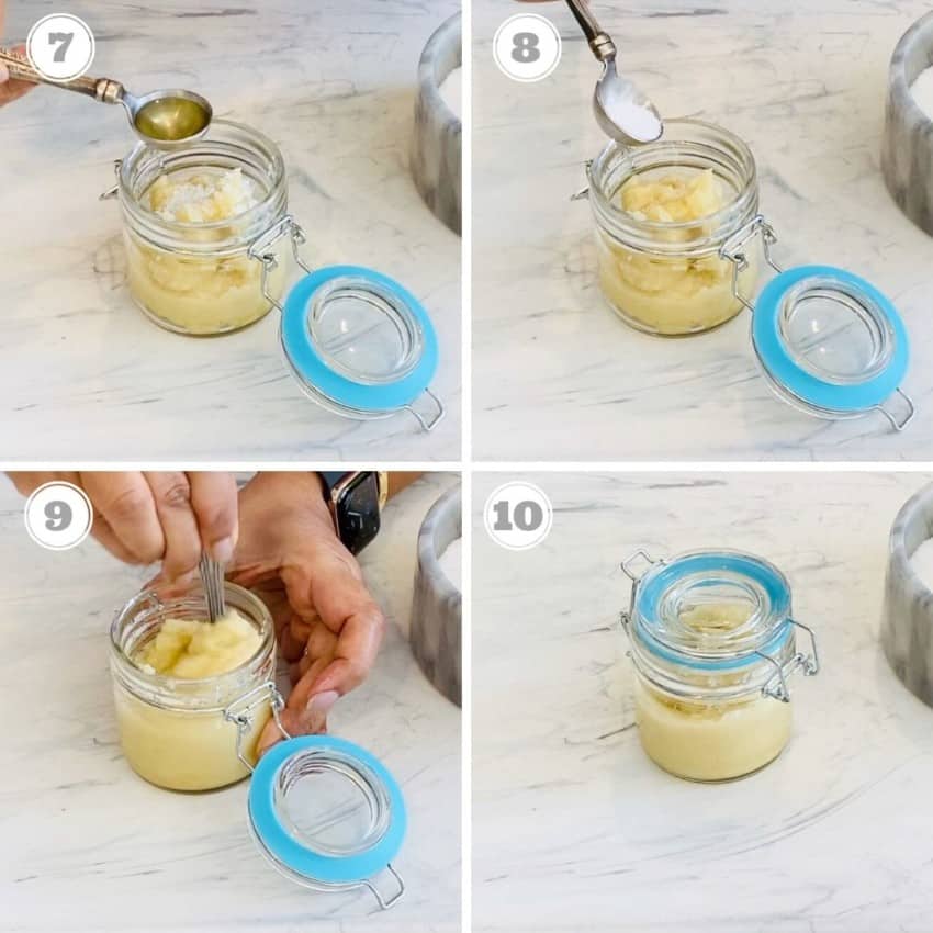 fresh garlic paste stored in glass jar