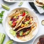 fish tacos served in a white bowl
