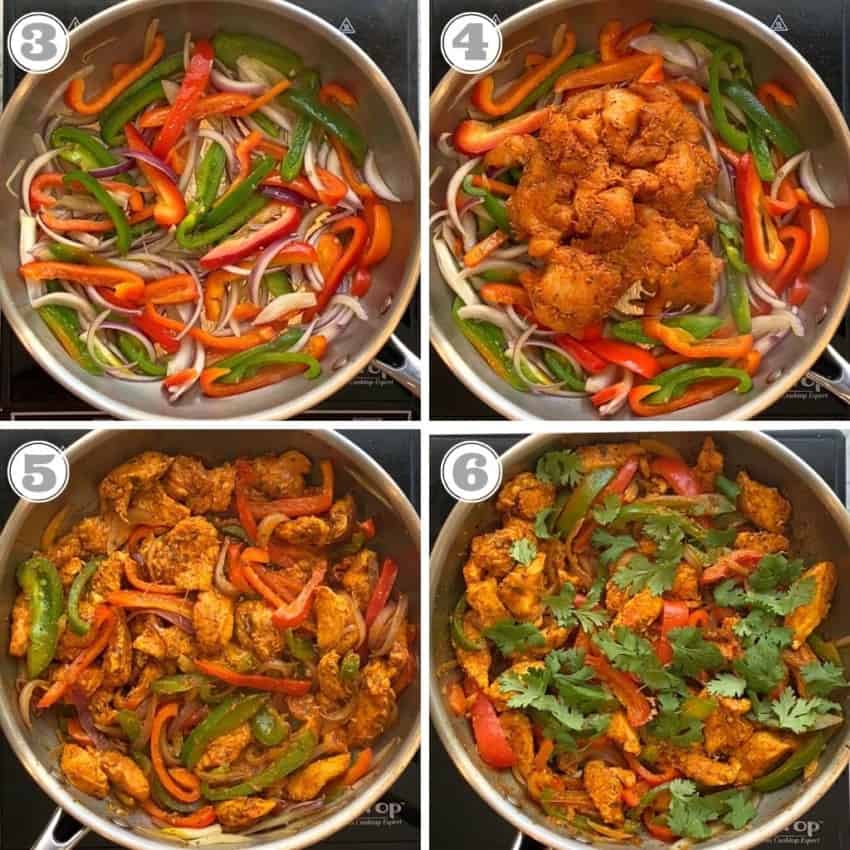 photos show how to make chicken kati roll filling 