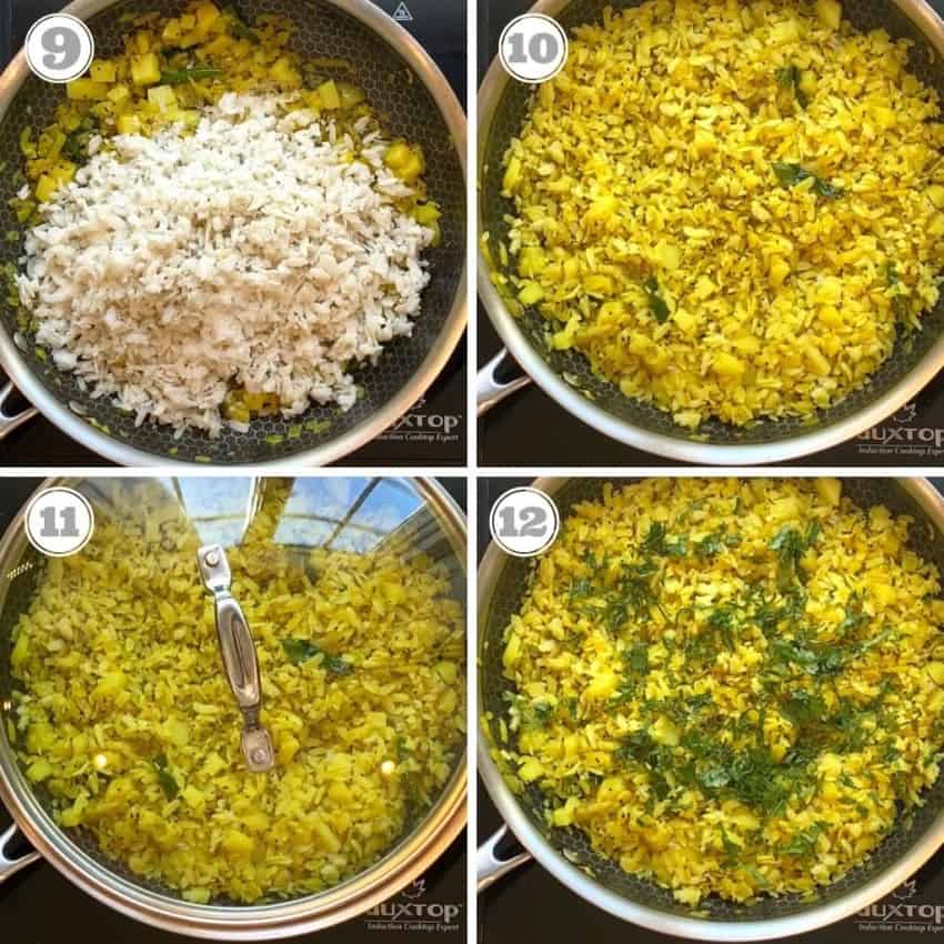 sautéing poha 