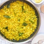 kanda poha in a pan
