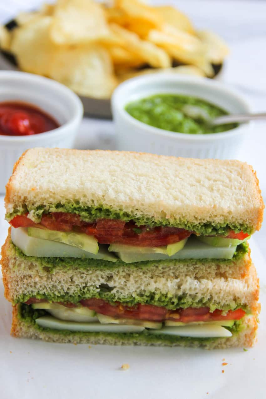 stacked up chutney sandwich