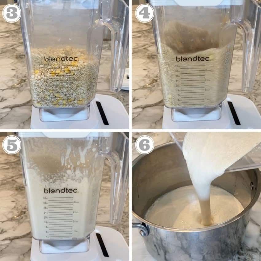 steps three through six showing how to make dosa batter 