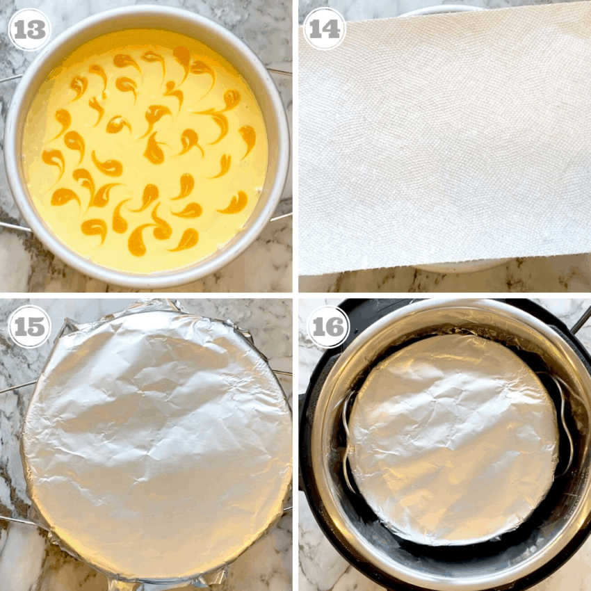 cheese cake ready to be pressure cooked 