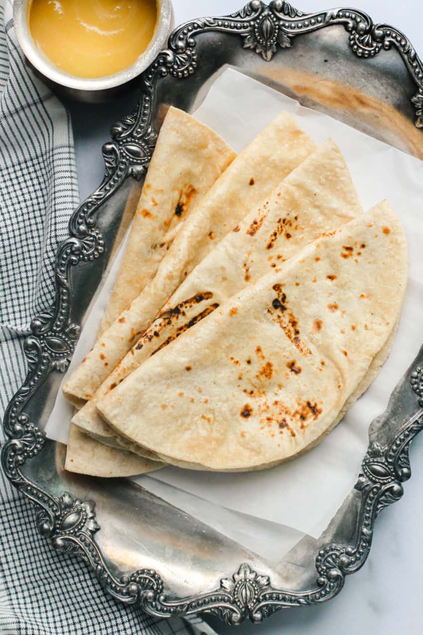 phulkas in a silver platter 