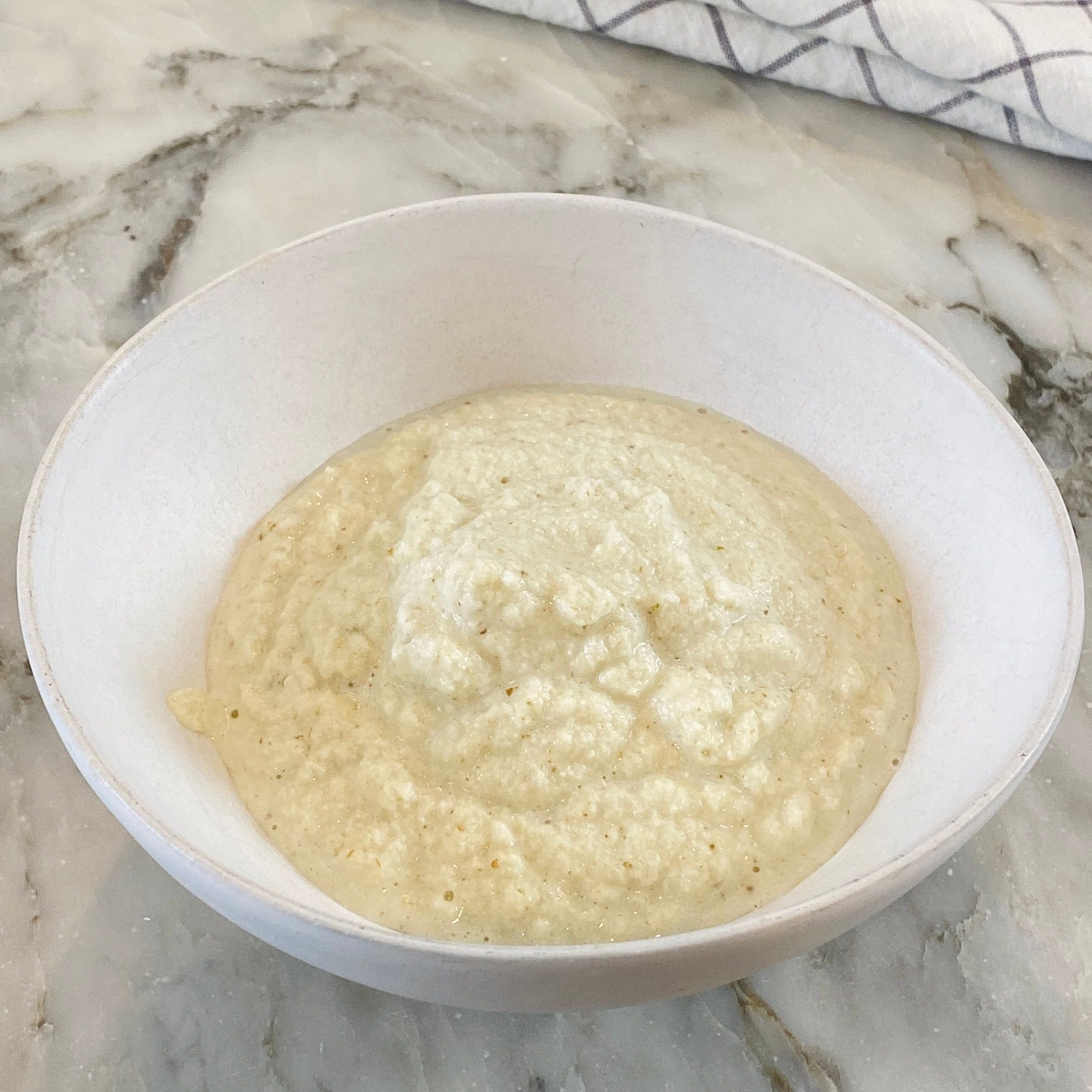coconut chutney in a white bowl. 