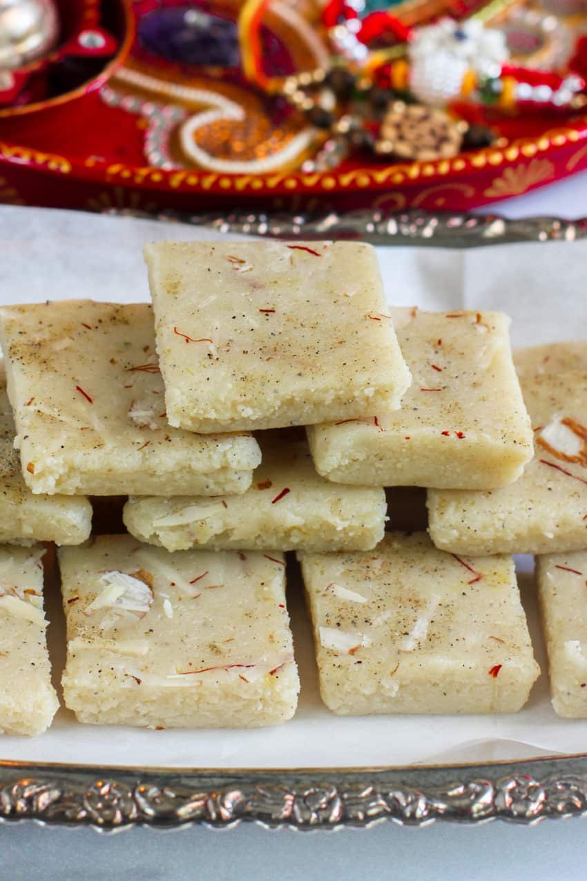 stack of badam burfi 