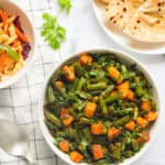 green bean curry with rotis