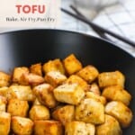 Baked tofu in a bowl