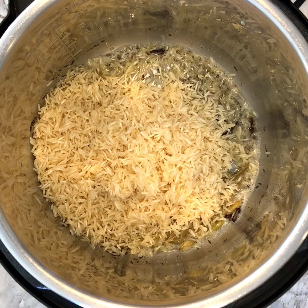 rice added to the Instant Pot 