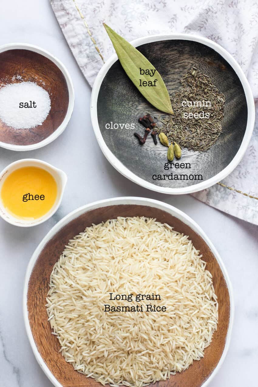 ingredients for jeera rice 