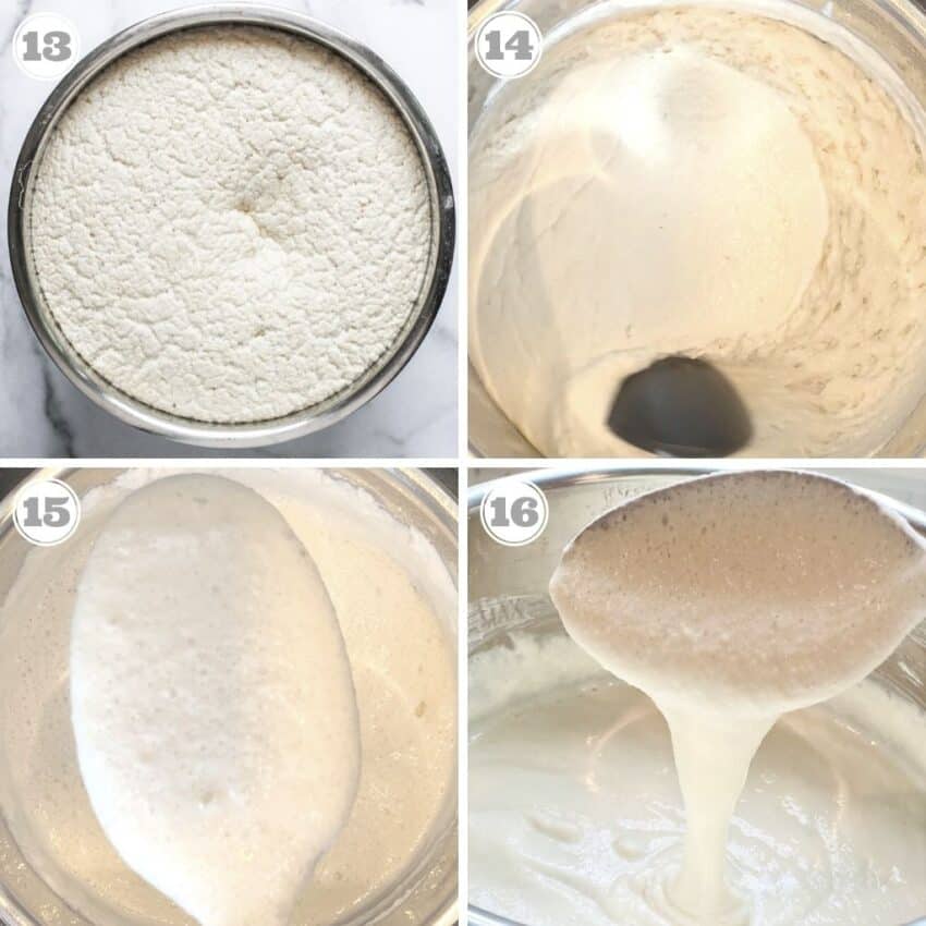 steps thirteen through sixteen of the fermented idli batter 
