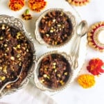 Fig & walnut halwa served in silver bowls