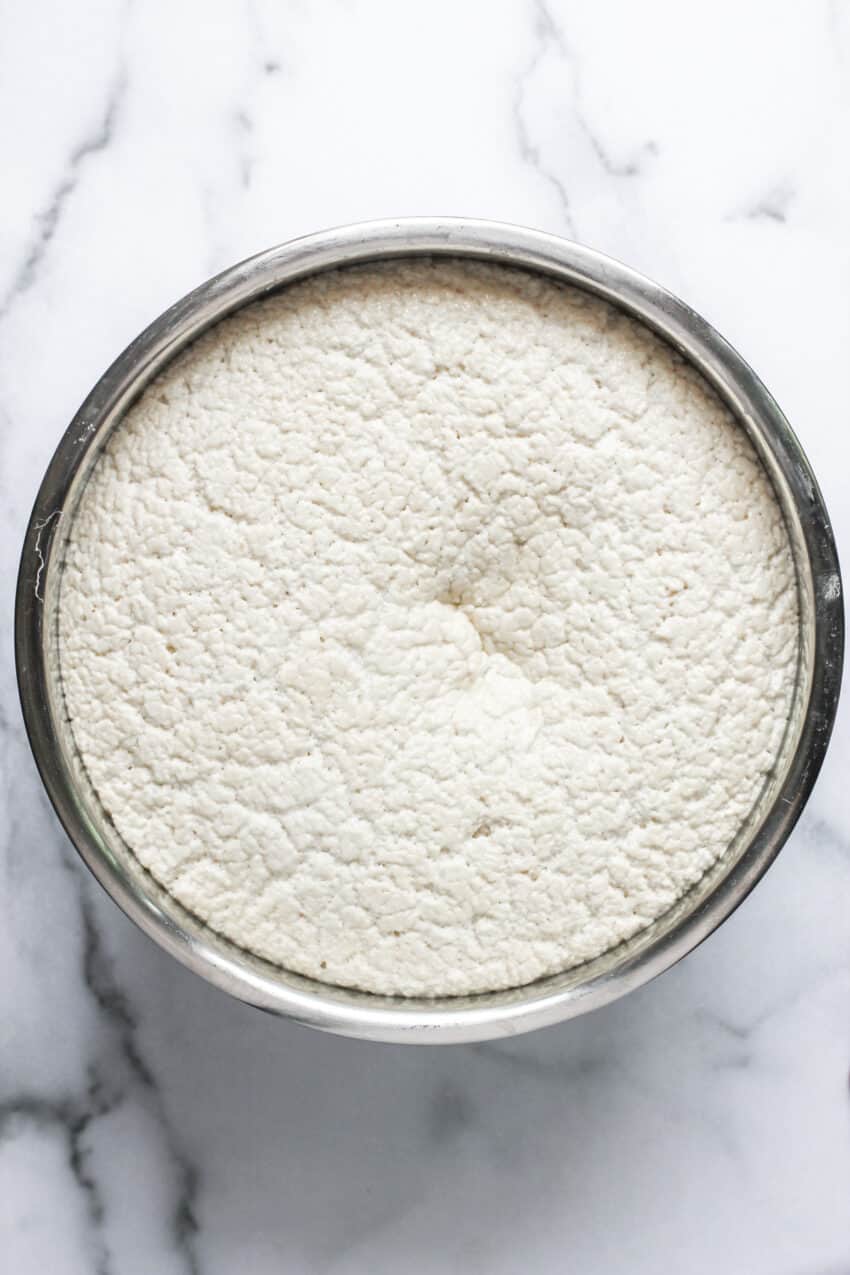 Idli batter in a pot