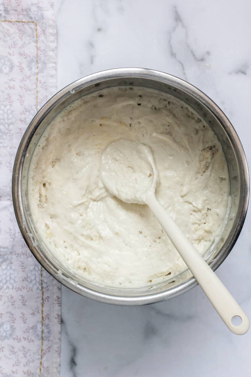 Idli batter in a pot