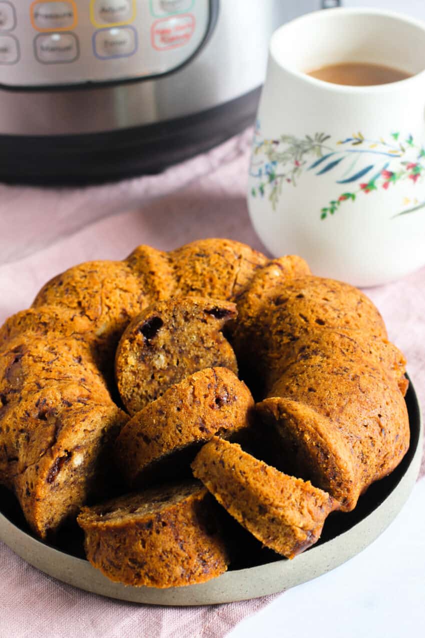 Banana bread with cup of tea
