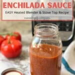 Enchilada sauce in a glass jar
