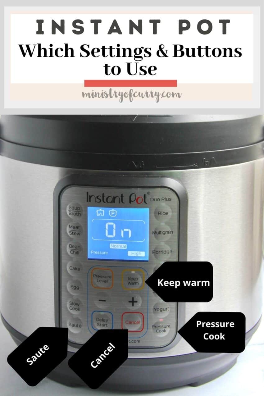 Most common Instant Pot buttons