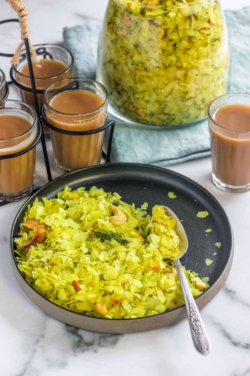 Poha Chivda served with tea