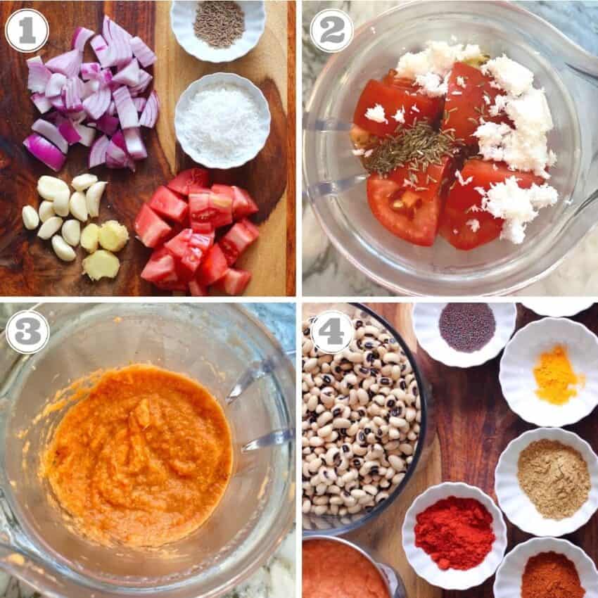Prep for black eyed peas curry 