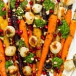 whole roasted carrots with pearl onions