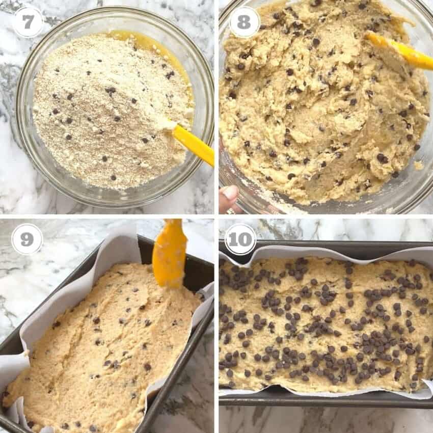 Pouring batter in pan 