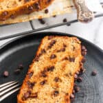 almond banana bread slice