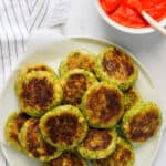 broccoli cutlets with red chutney