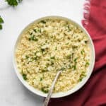 cauliflower rice in a bowl