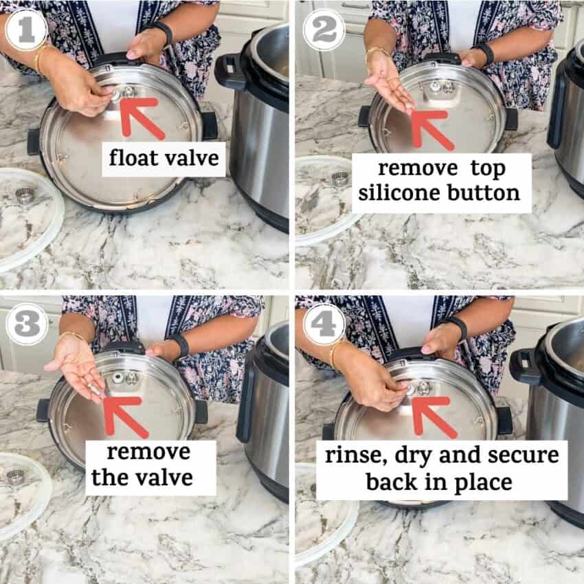 photos one through four showing how to fix the float valve