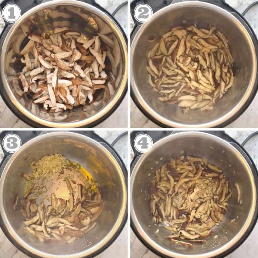 cooking mushrooms in Instant Pot 
