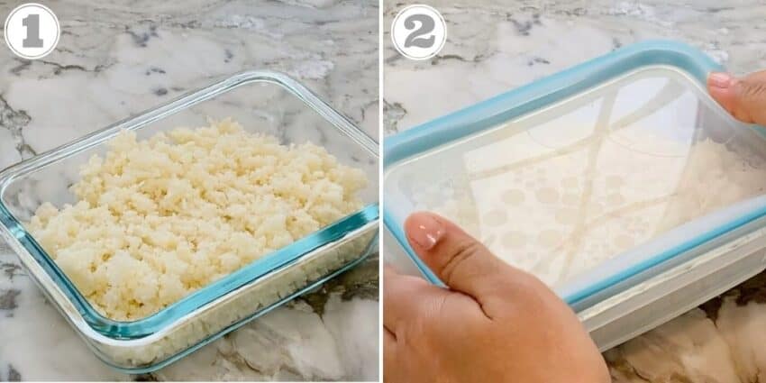 storing cauliflower rice