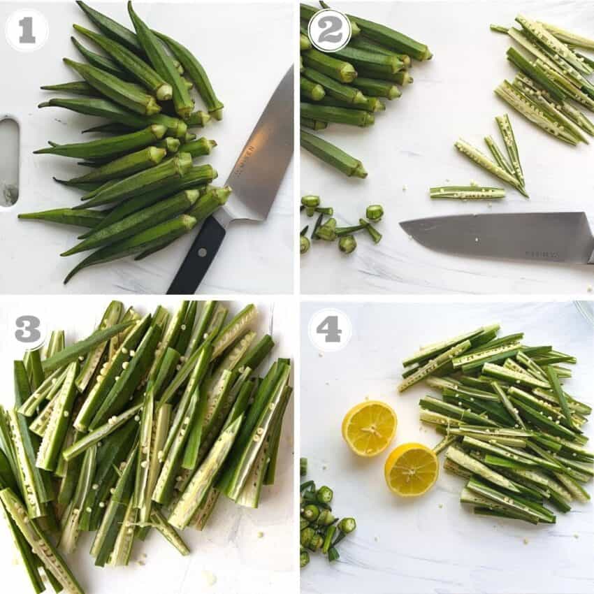 cut okra for air frying 