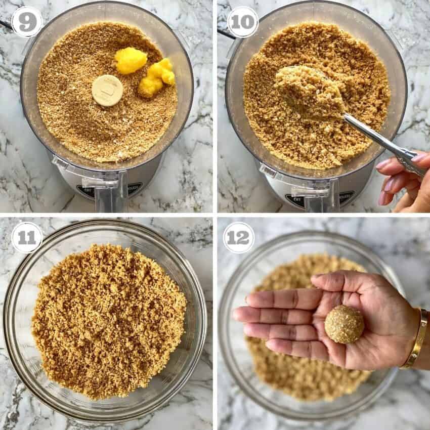 making laddo with sesame and jaggery mixture 