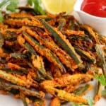 kurkuri bhindi served with ketchup