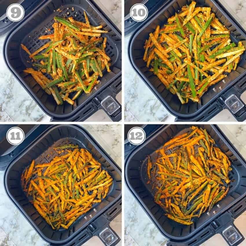 okra in air fryer basket 