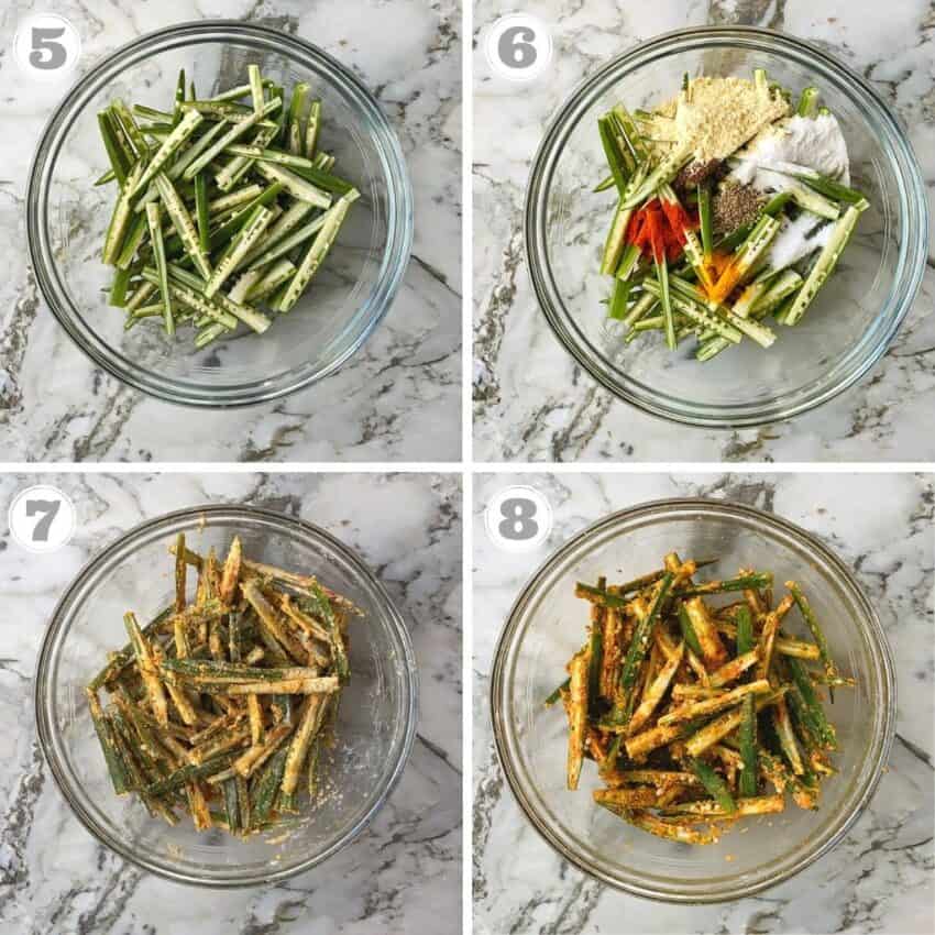 okra coated with spices and flours 