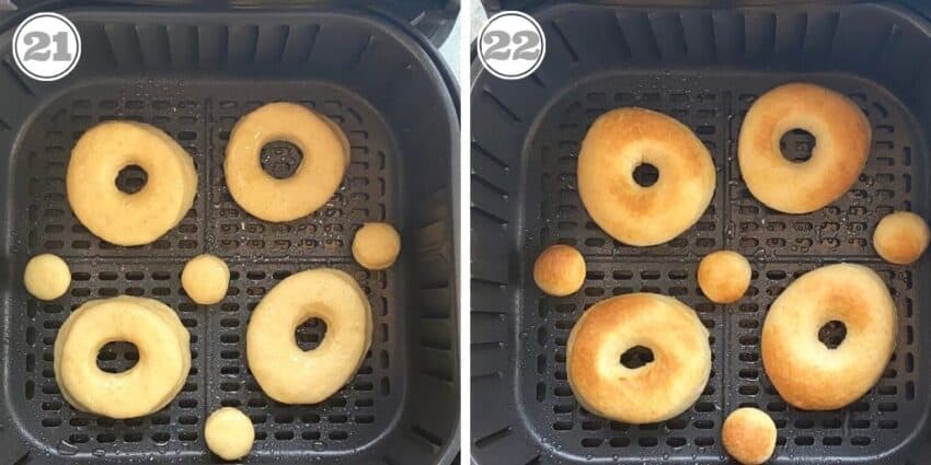 donuts in air fryer basket 