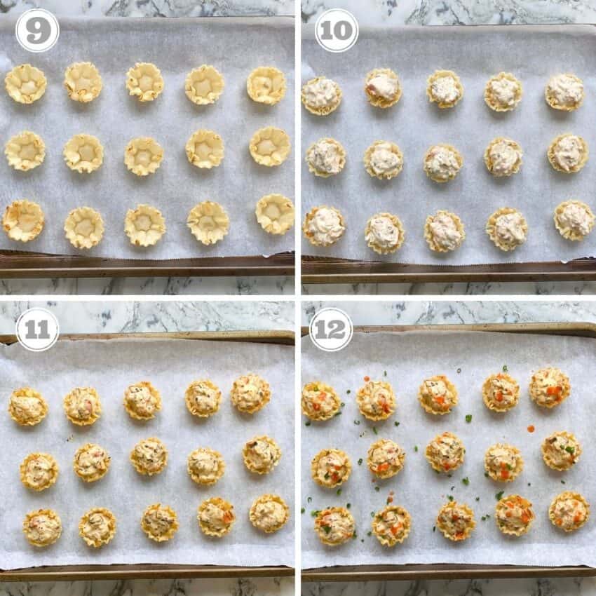 phyllo cups with mushroom filling 