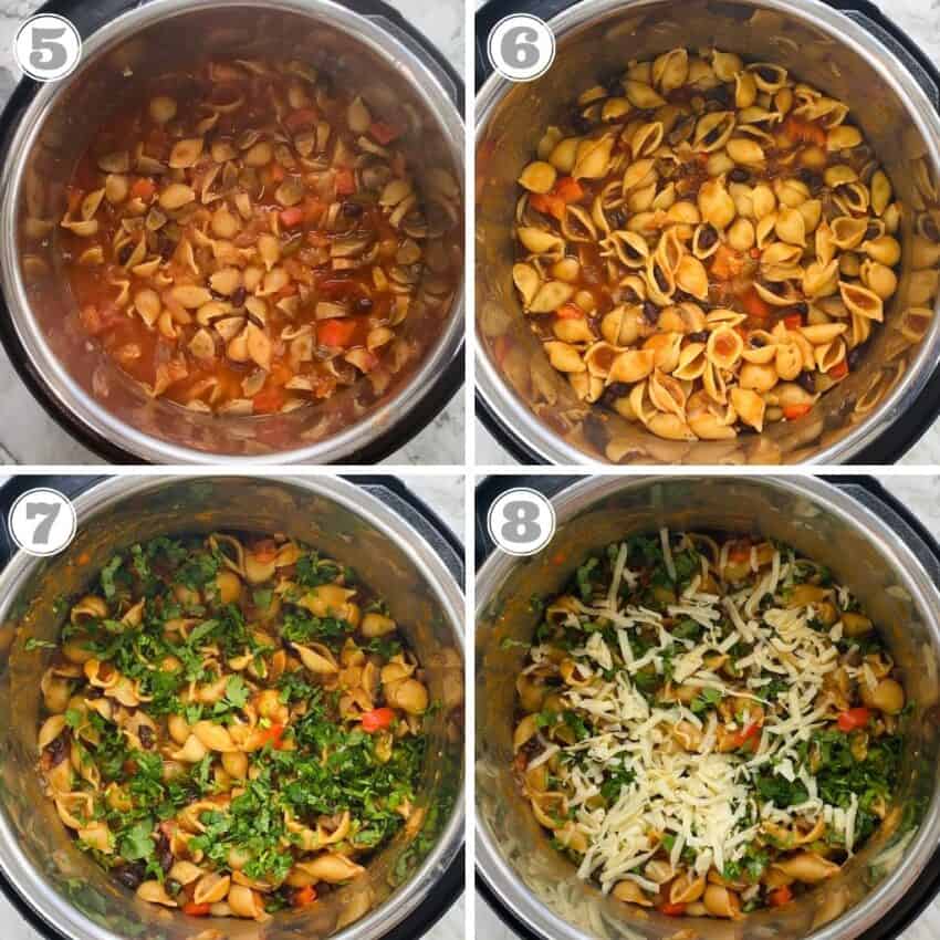 cooked pasta in the Instant Pot 