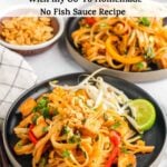 pinterest pin for veg pad thai photo.