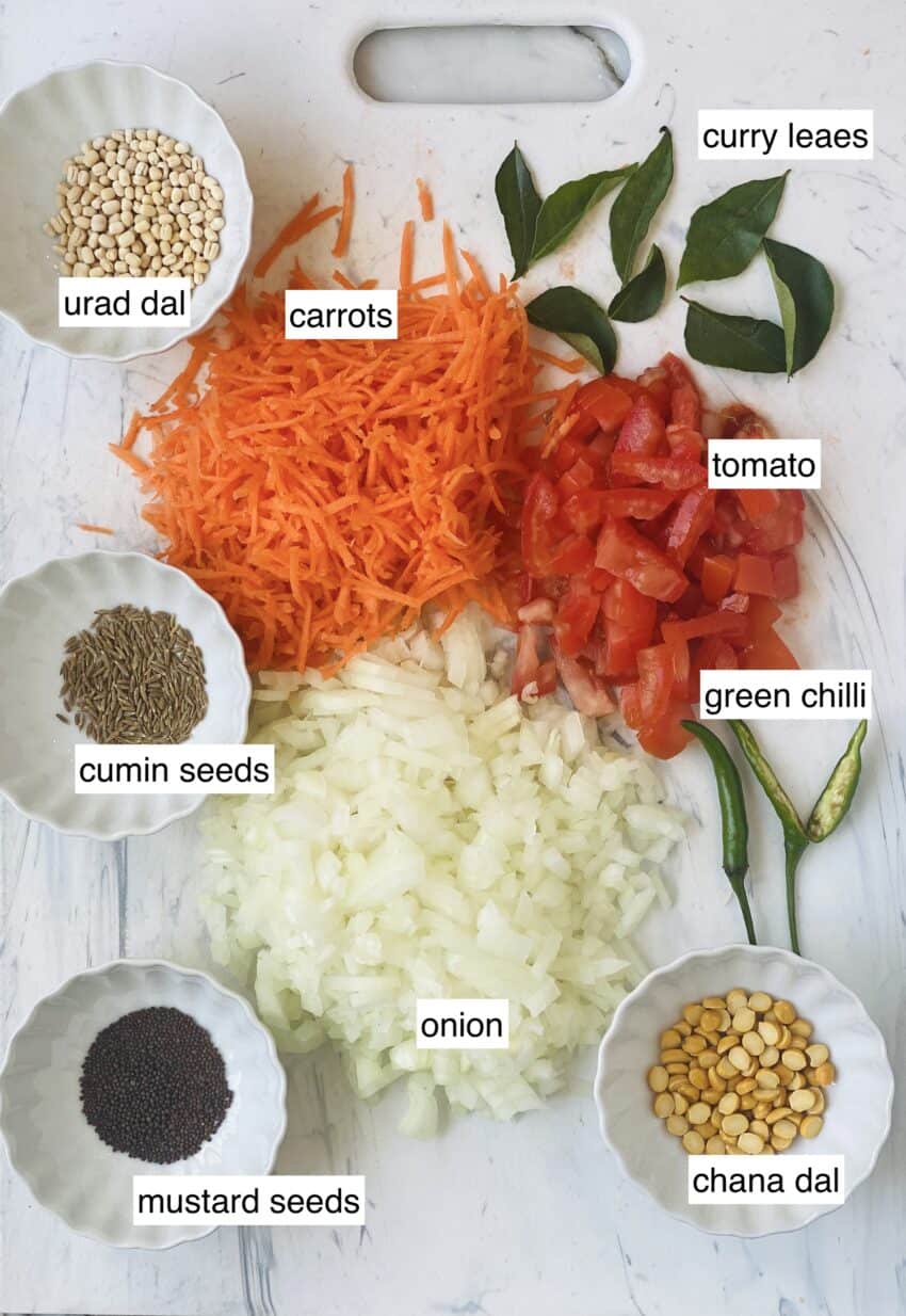 ingredients to make upma 
