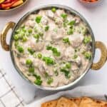 mushroom matar malai with parathas