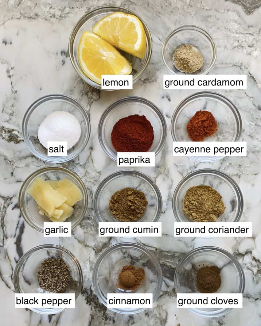 Ingredients for chicken shawarma 