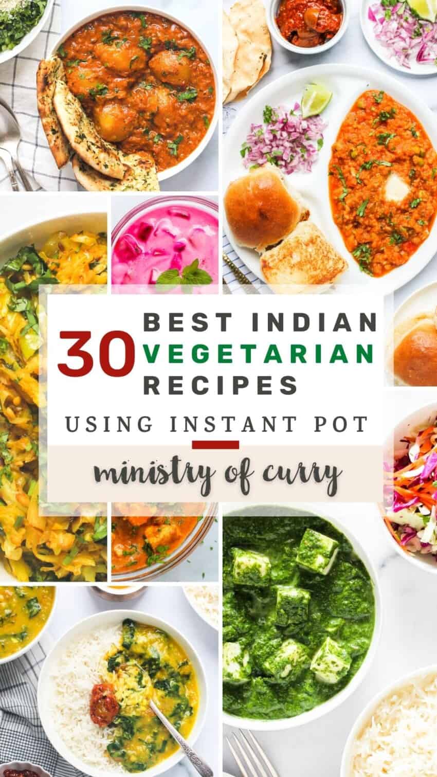 collage of Indian vegetarian recipe photos