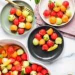 melon balls in three small plates
